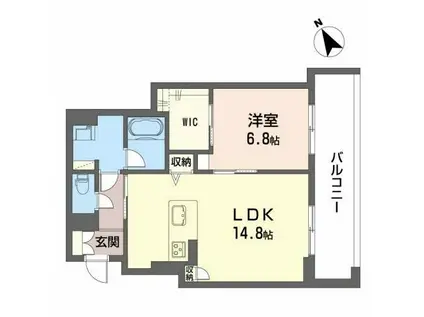 ロイヤルシャーメゾン高松(1LDK/2階)の間取り写真
