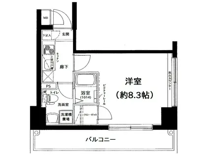 レグラス横浜西口(1K/8階)の間取り写真