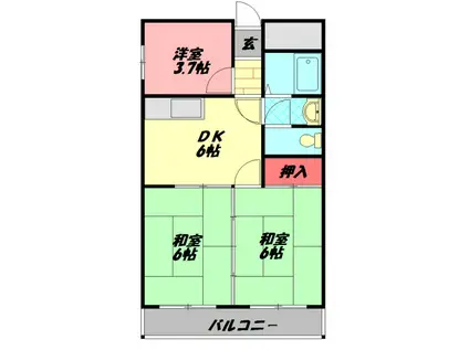 新京阪ビル(3DK/6階)の間取り写真
