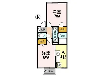 セジュール252(2K/2階)の間取り写真