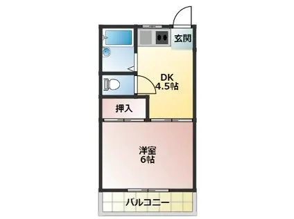サニータイム菊野台(1DK/1階)の間取り写真