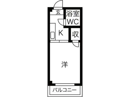 千里山コーポ(1K/1階)の間取り写真