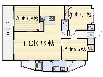 リード大手町(3LDK/9階)の間取り写真