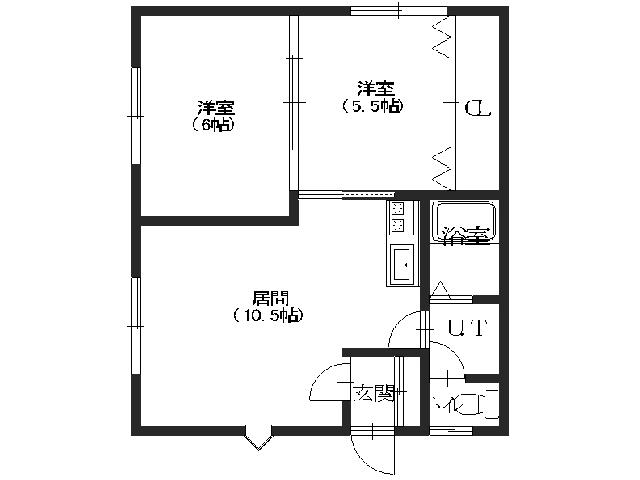 コーポ第一ダックス(2DK/2階)の間取り写真