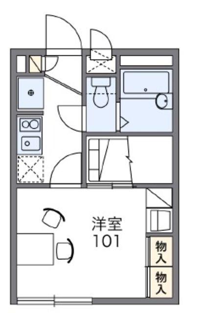 レオパレスサンモール新町(1K/2階)の間取り写真