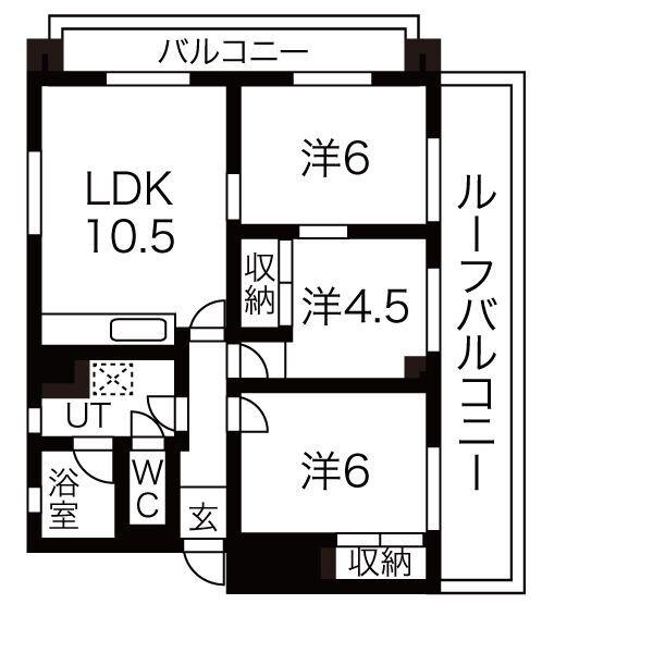 高田ビル(3LDK/3階)の間取り写真
