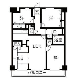 グランドハイリス本山(4LDK/1階)の間取り写真