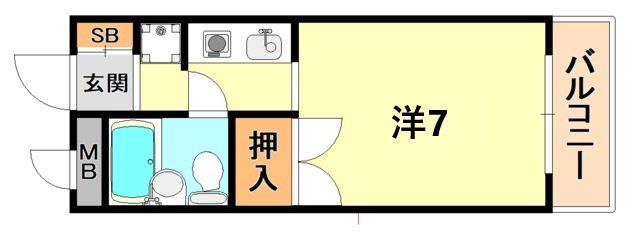 ERライフ王子公園(1K/3階)の間取り写真