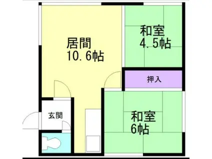 進藤アパート(2LDK/1階)の間取り写真