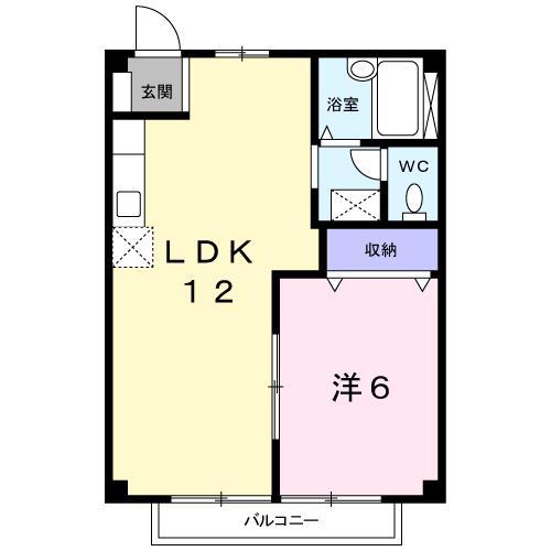 杉山団地ハイツ(1LDK/2階)の間取り写真