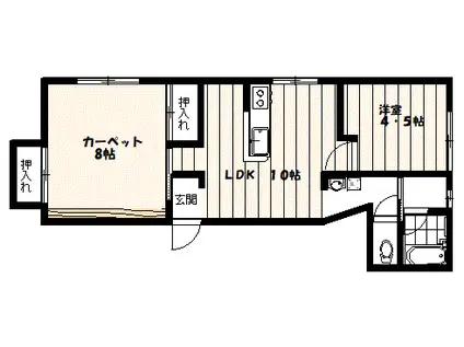 ビレッジ鶴ヶ岡III(2LDK/2階)の間取り写真