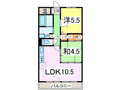 木更津星の街(2LDK/5階)の間取り写真