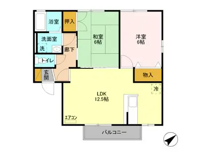 エスペランサC(2LDK/2階)の間取り写真