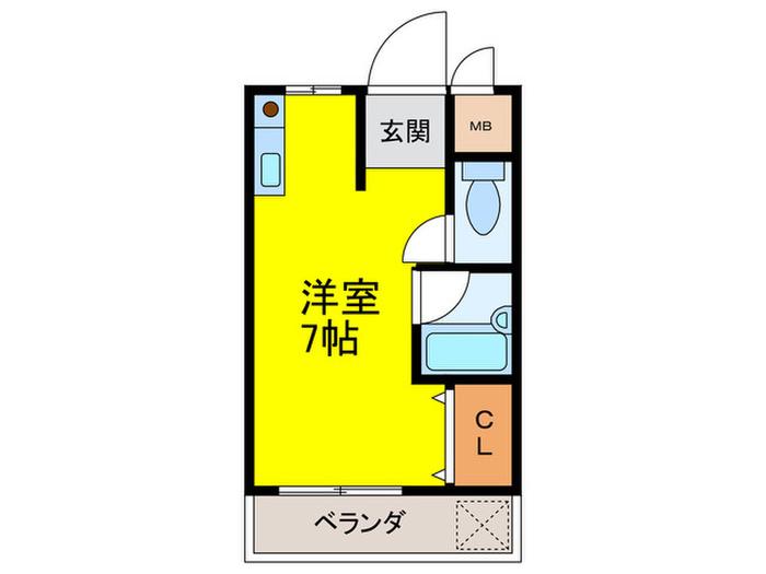 ミルフォード大東(ワンルーム/3階)の間取り写真