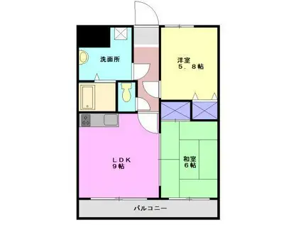 ダイケンプラザ福山(2LDK/2階)の間取り写真