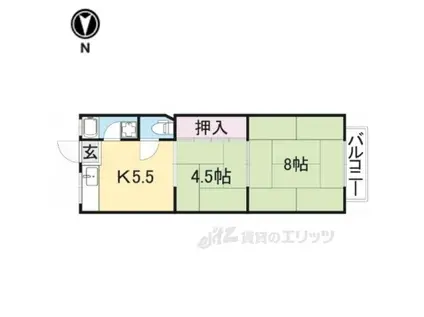 グリーンハイツオオタヤ(2DK/2階)の間取り写真