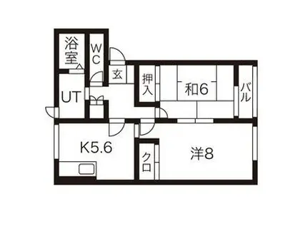 パレス・フラリッシュ(2DK/1階)の間取り写真