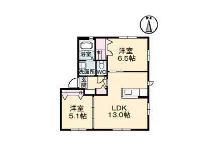 シャーメゾン楠乃参番館(2LDK/2階)の間取り写真
