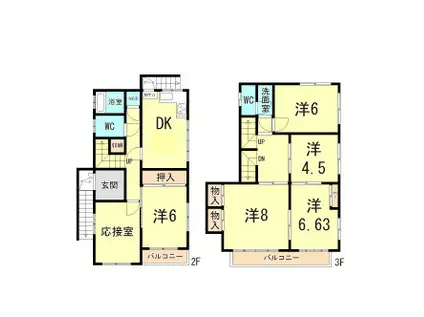 みくらビル(6DK/2階)の間取り写真