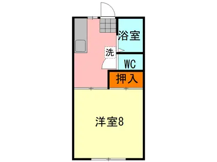 メルシーハイツ(1K/2階)の間取り写真