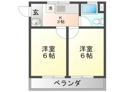 COMODO2(2K/3階)の間取り写真