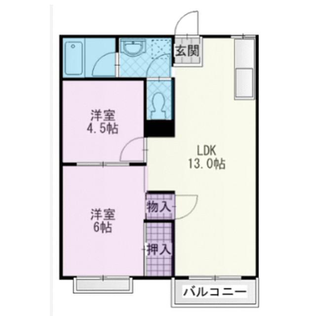 フォーブル酒匂E(2DK/2階)の間取り写真