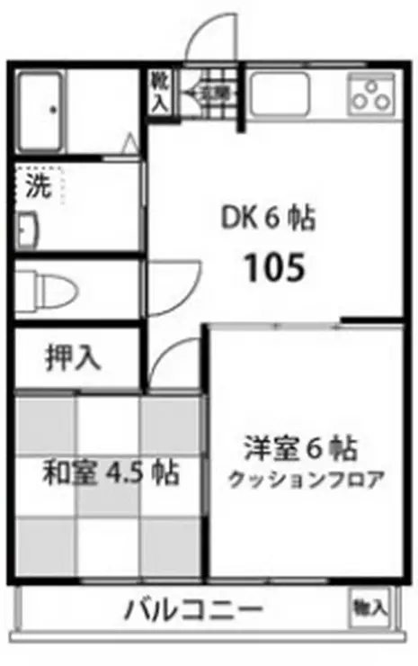 ミノワコーポ 1階階 間取り