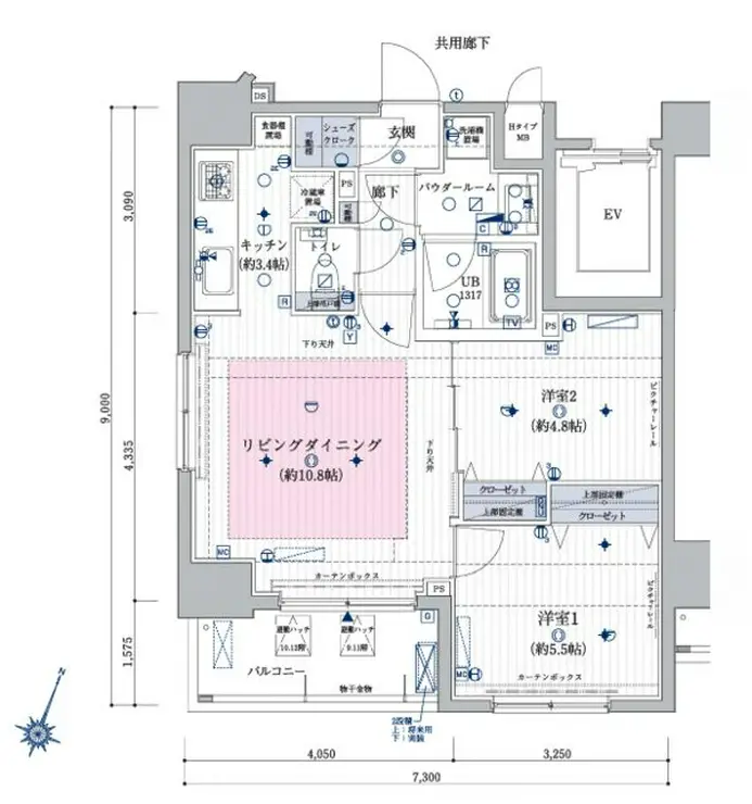 メインステージ三田アーバンスクエア 10階階 間取り