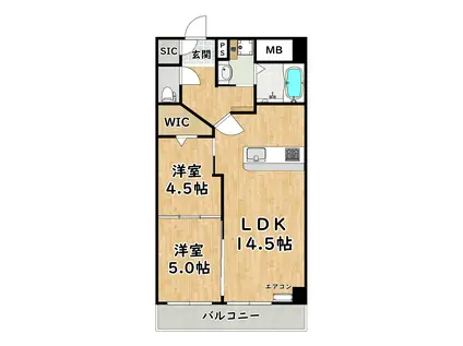 ココマリーニ(2LDK/4階)の間取り写真