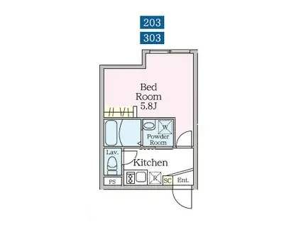 REBERTY赤羽II(1K/3階)の間取り写真
