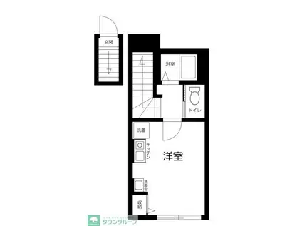 コクーン北町(1K/2階)の間取り写真