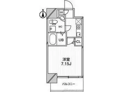 URBAN FLATS江坂(1K/14階)の間取り写真