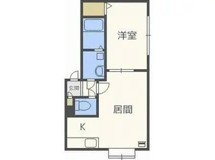 プレシャスコート百合が原(1LDK/2階)の間取り写真