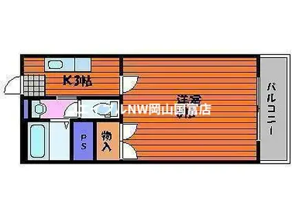 パルミラ江並(1K/3階)の間取り写真