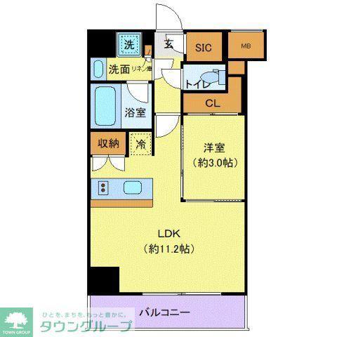 LOG板橋区役所前(1LDK/12階)の間取り写真