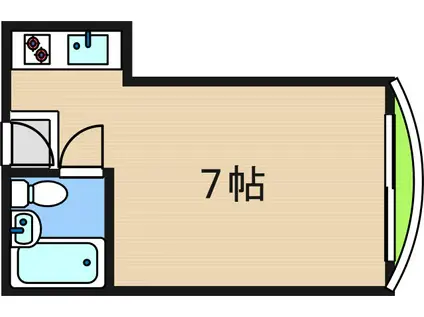 コーポピア玉出(ワンルーム/2階)の間取り写真