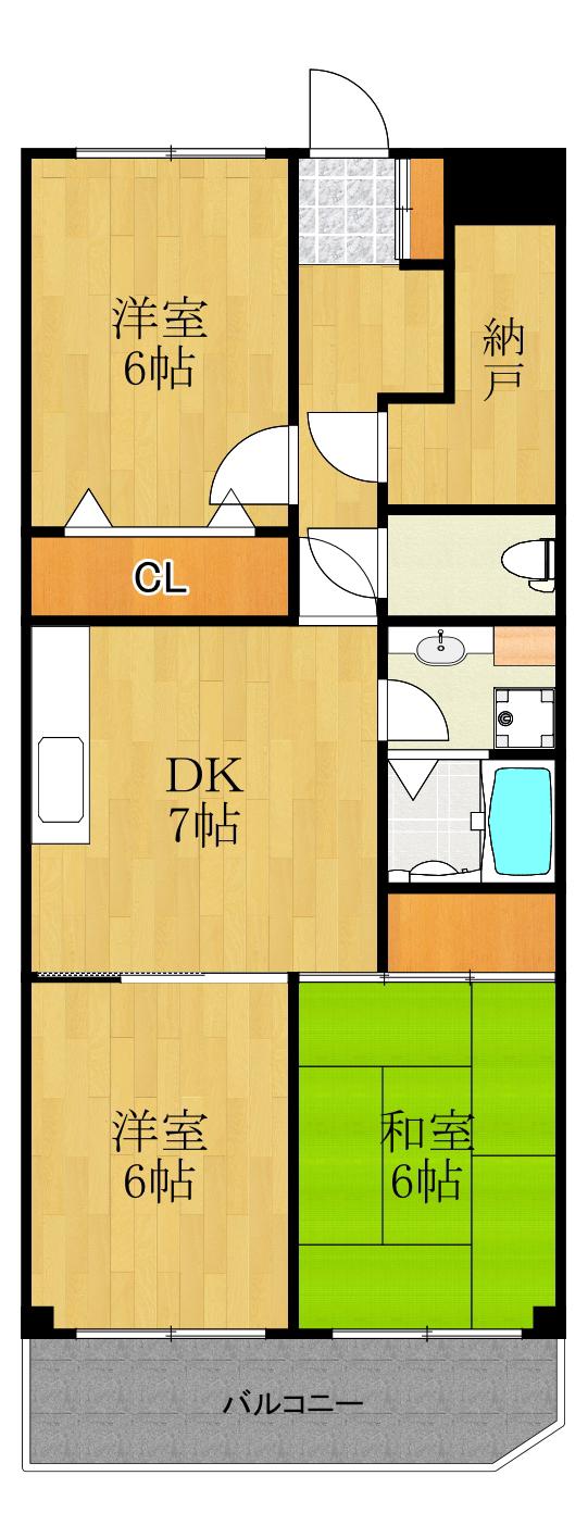 ブランクレーベン(3SDK/3階)の間取り写真