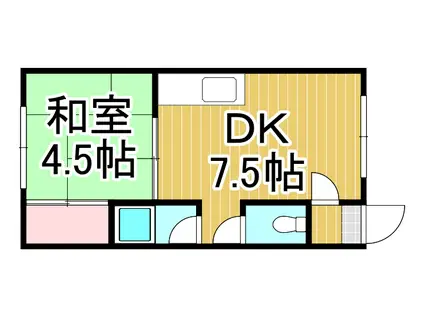 第2サンタモニカ(1DK/2階)の間取り写真