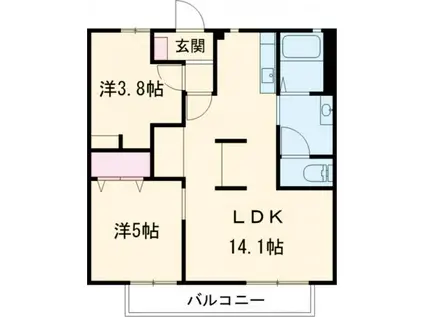 セフィラテラモトB棟(2LDK/2階)の間取り写真