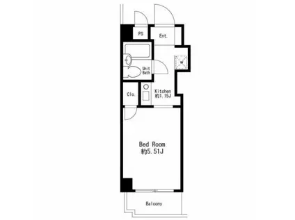 プライム雪谷(1K/2階)の間取り写真