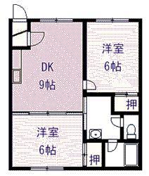 パレスエスパシオ(2DK/2階)の間取り写真
