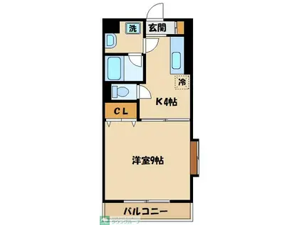 フォレスタヒルズ(1K/2階)の間取り写真