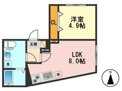 レピュア青砥レジデンス(1LDK/1階)の間取り写真