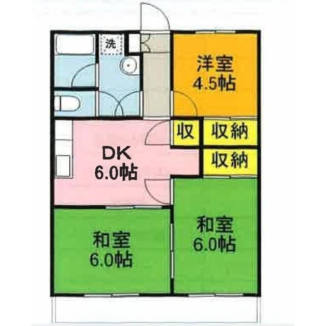 ベルウッド(3DK/2階)の間取り写真