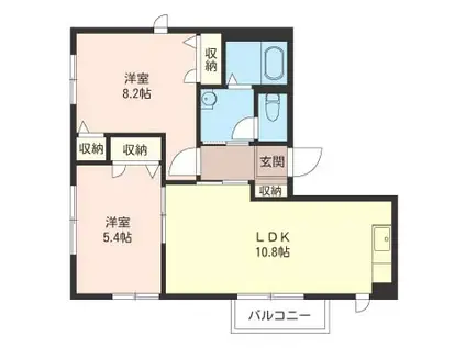 エンゼルハイムI(2LDK/2階)の間取り写真