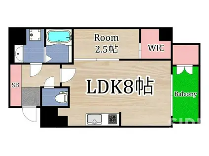 KRYSTAL FIMETHII番館(1LDK/3階)の間取り写真