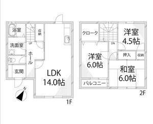 シャトー仏蘭西(3LDK/1階)の間取り写真