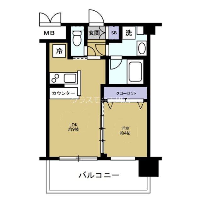 プレジオ弁天町ASIAN(1LDK/9階)の間取り写真