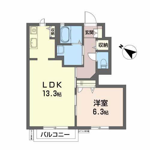 フォレストパーク(1LDK/1階)の間取り写真