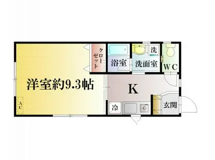 Iハウス(1K/1階)の間取り写真